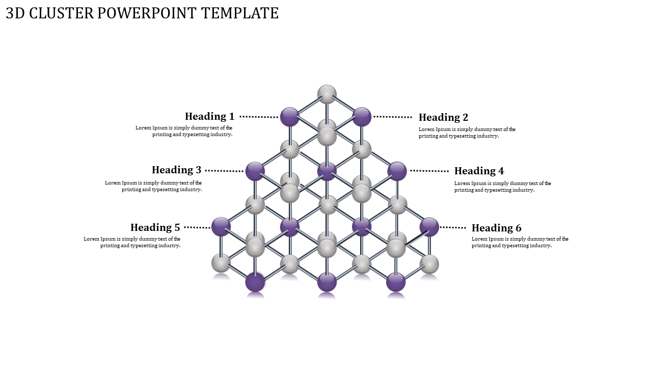 3D CLUSTER POWERPOINT TEMPLATE-purple